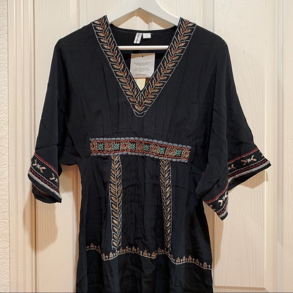 Anthropologie Merivana Midi Dress XS New Black NWT - Picture 5 of 8